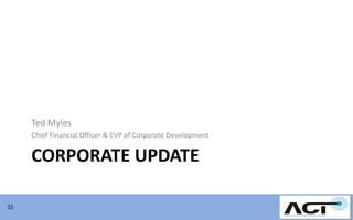 Ted Myles
Chief Financial Officer & EVP of Corporate Development

CORPORATE UPDATE
35

 