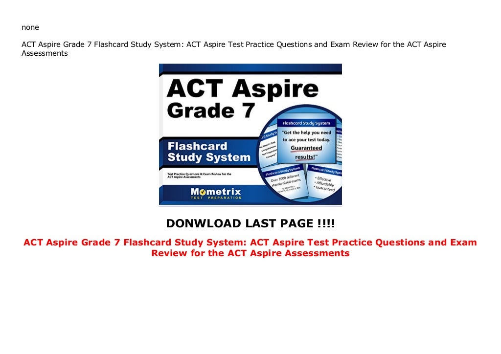 ACT Aspire Grade 7 Flashcard Study System ACT Aspire Test Practice