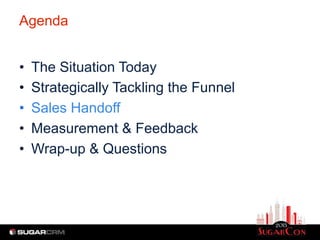 Agenda
•  The Situation Today
•  Strategically Tackling the Funnel
•  Sales Handoff
•  Measurement & Feedback
•  Wrap-up & Questions
 