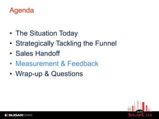 Agenda
•  The Situation Today
•  Strategically Tackling the Funnel
•  Sales Handoff
•  Measurement & Feedback
•  Wrap-up & Questions
 