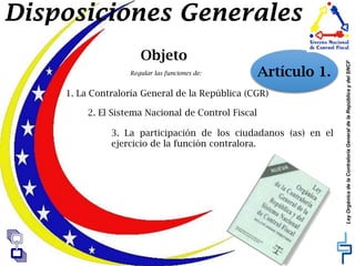 Ley Orgánica de la Contraloría General de la República y del SNCF | PDF
