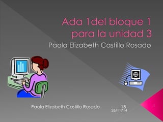 Paola Elizabeth Castillo Rosado 1B 1 
26/11714 
 