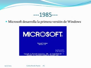 ---1985-- Microsoft desarrolla la primera versión de Windows

09/12/2013

Carlos Novelo Puerto

1ºG

 