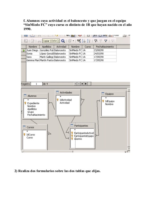 Base de datos BASE de LibreOffice. Consultas, formularios e informes