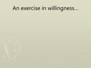 An exercise in willingness…
 