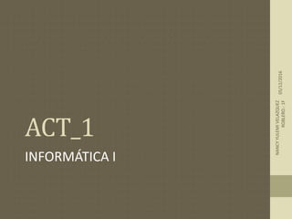 ACT_1
INFORMÁTICA I
05/12/2016
NANCYYULEMIVELAZQUEZ
ROBLERO.-1F
 