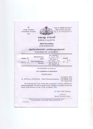 Kerala Land Tax- Act 1/2015