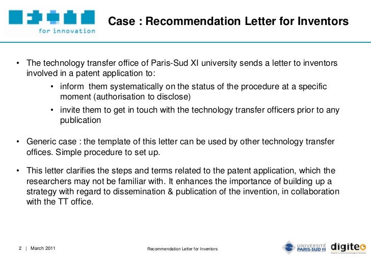 fitt toolbox recommendation letter for inventors transfer recommendation letter