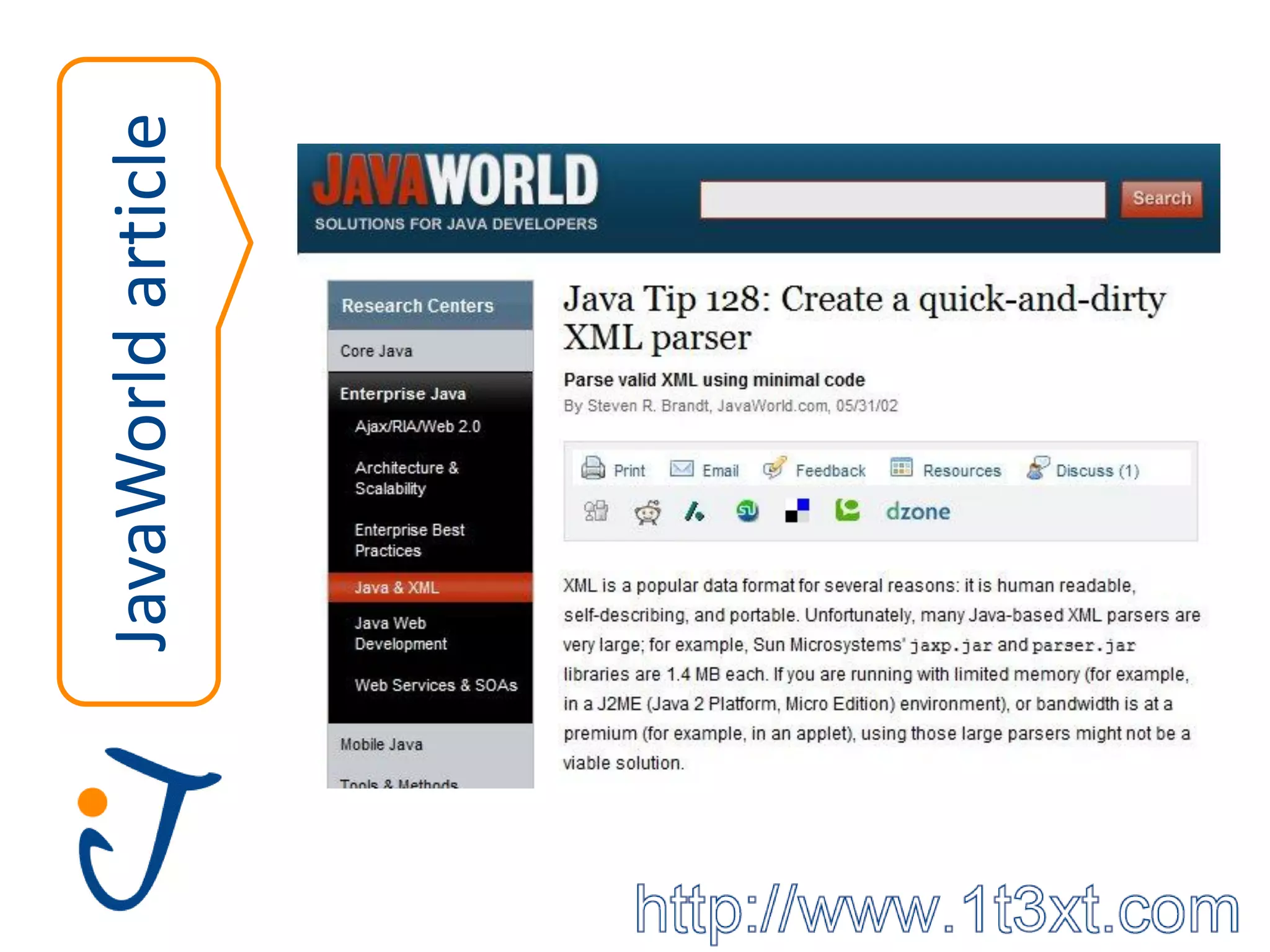 JavaWorld article
 