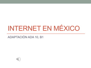 INTERNET EN MÉXICO
ADAPTACIÓN ADA 10, B1
 