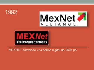 1992
MEXNET establece una salida digital de 56kb ps.