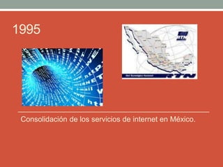 1995
Consolidación de los servicios de internet en México.