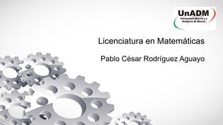 Licenciatura en Matemáticas
Pablo César Rodríguez Aguayo
 