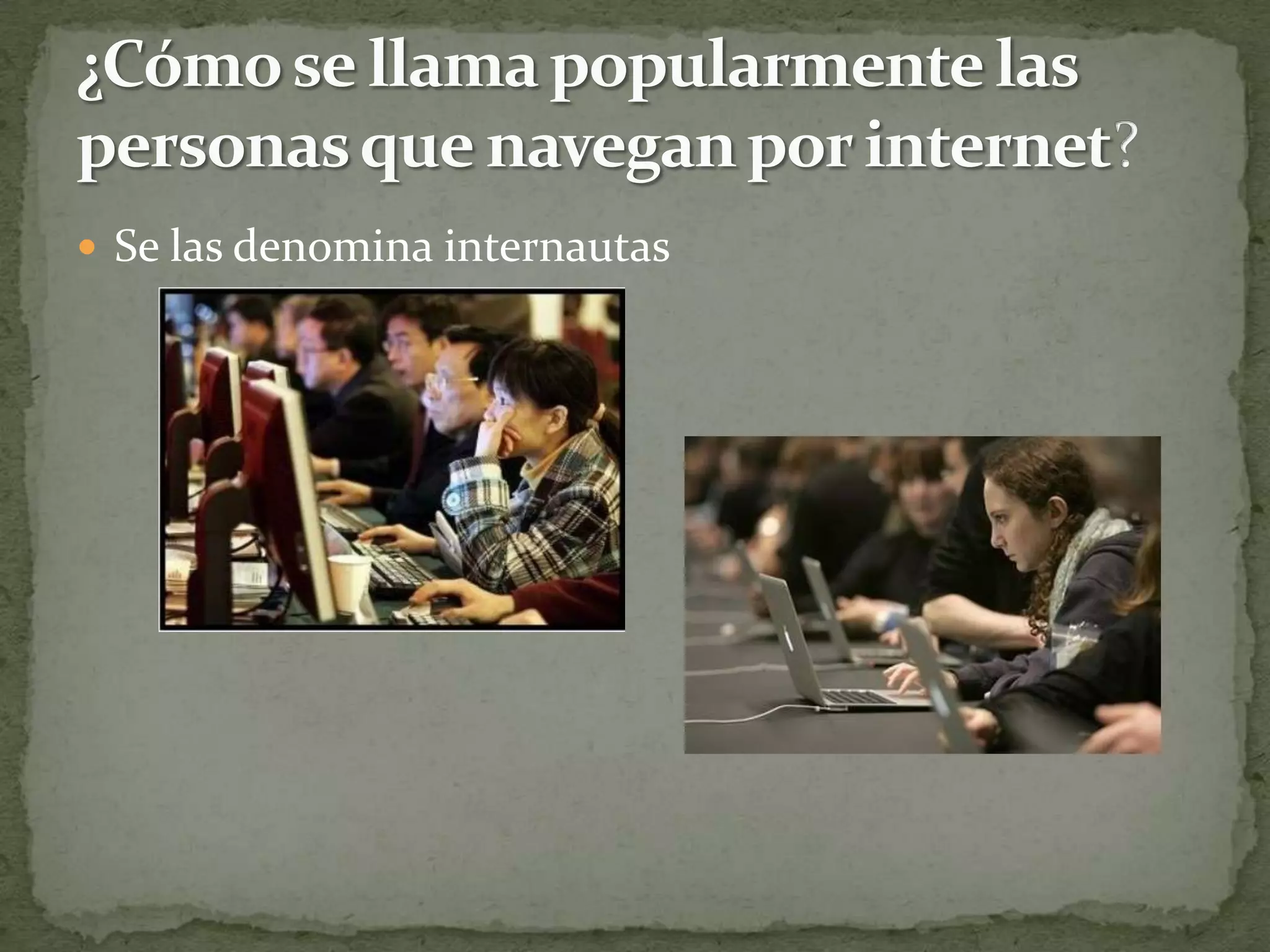  Se las denomina internautas
 