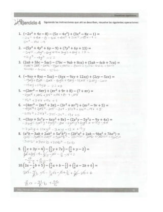 Actividad 4. Expresiones Algebraicas