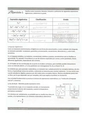 Actividad 4. Expresiones Algebraicas