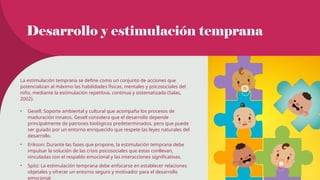 Presentación Importancia de la estimulación temprana según Erickson ...