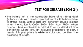 So4 Color Comprehensive Guide to Identification of Anions in Solutions Using ...