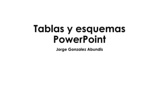 Tablas y esquemas
PowerPoint
Jorge Gonzalez Abundis
 