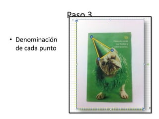 Paso 3
• Denominación
de cada punto