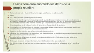 Acta.pptx partes, estructura, formato del Acta