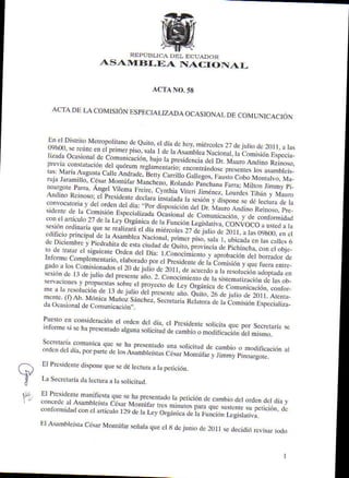 Acta 58 Comisión Ocasional de Comunicación 