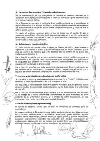 Acta comite con la empresa