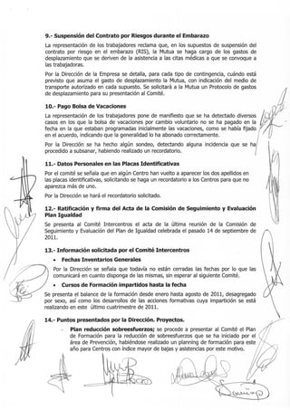 Acta comite con la empresa