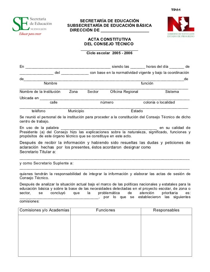 Acta constitutiva Acta constitutiva