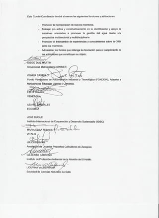 Acta de creación de AveAgua 