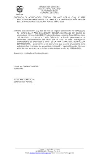 REPUBLICA DE COLOMBIA
                                DEPARTAMENTO DE NARIÑO
                                   MUNICIPIO ...