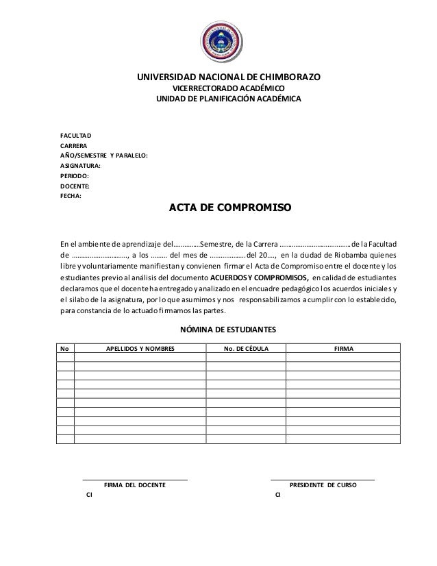 Acta de compromiso