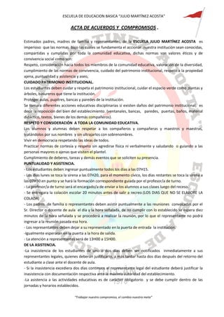 Acta de compromisos y acuerdos jma | PDF