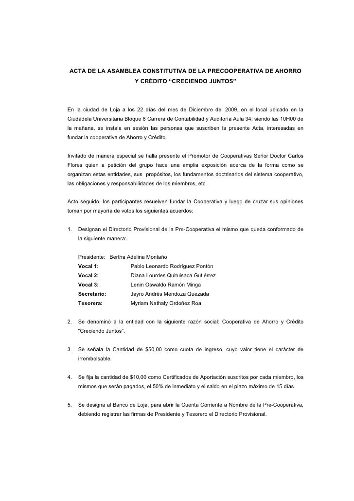 Acta De ConstitucióN