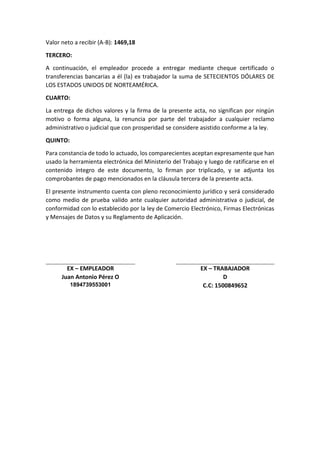 Acta de finiquito | PDF