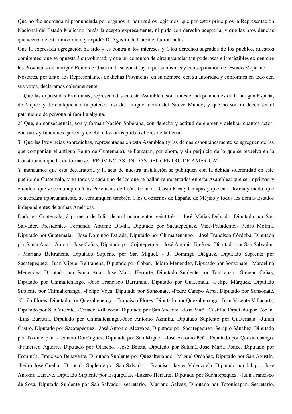 Acta de independencia de centroamerica 16 b