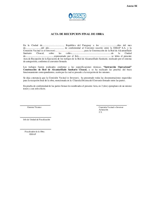 Acta de inicio de obra