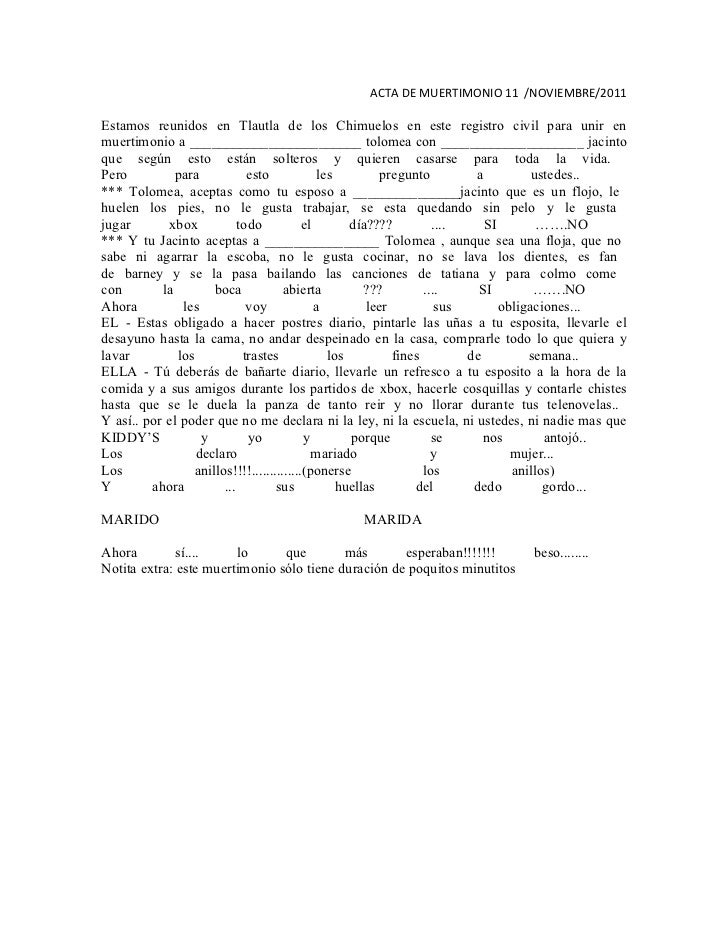 Acta de matrimonio chsca