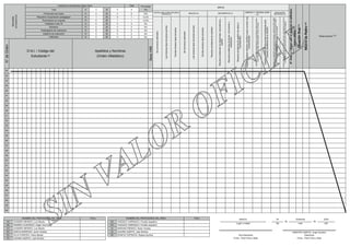 Cantidad de Estudiantes Según Sexo Total
Total H 3 M 5 8
Porcentaje
(%)
Promovidos de Grado H 2 M 4 6 75%
Requieren recuperación pedagógica H 1 M 0 1 12.5%
Permanecen en el grado H 0 M 1 1 12.5%
Traslados a otra I.E H 0 M 0 0 0%
Retirados H 0 M 0 0 0%
Postergación de evaluación H 0 M 0 0 0%
Adelanto de evaluación H 0 M 0 0 0%
RESUMEN
ESTADÍSTICO
Fallecidos H 0 M 0 0 0%
N°
de
Orden
D.N.I. / Código del
Estudiante (2)
Apellidos y Nombres
(Orden Alfabético)
Sexo
H/M
ÁREAS
CASTELLANO COMO SEGUNDA
LENGUA (G) INGLÉS (H) MATEMÁTICA (I) CIENCIA Y TECNOLOGÍA
(J)
EDUCACIÓN
RELIGIOSA (K)
Se
comunica
oralmente
Lee
diversos
tipos
de
textos
escritos
Escribe
diversos
tipos
de
textos
Se
comunica
oralmente
Lee
diversos
tipos
de
textos
escritos
Escribe
diversos
tipos
de
textos
Resuelve
problemas
de
cantidad
Resuelve
problemas
de
regularidad,
equivalencia
y
cambio
Resuelve
problemas
de
forma,
movimiento
y
localización
Resuelve
problemas
de
gestión
de
datos
e
incertidumbre
Indaga
mediante
métodos
científicos
para
construir
sus
conocimientos
Explica
el
mundo
físico
basándose
en
conocimientos
sobre
los
seres
vivos;
materia
y
energía;
biodiversidad,
Tierra
y
Universo
Diseña
y
construye
soluciones
tecnológicas
para
resolver
problemas
de
su
entorno
Construye
su
identidad
como
persona
humana,
amada
por
Dios,
digna,
libre
y
trascendente,
comprendiendo
la
doctrina
de
su
propia
religión,
abierto
al
diálogo
con
las
que
le
son
cercanas
Asume
la
experiencia
del
encuentro
personal
y
comunitario
con
Dios
en
su
proyecto
de
vida
en
coherencia
con
su
creencia
religiosa
N°
Áreas
y
Talleres
que
no
alcanzan
el
calificativo
mínimo
exigido
(10)
Situación
final
(11)
Motivo
de
Retiro
(12)
Observaciones (13)
22
23
24
25
26
27
28
29
30
31
32
33
34
35
36
37
38
39
40
41
42
43
44
45
46
47
48
49
50
NOMBRE DEL PROFESOR(A) DEL ÁREA Firma
(A) LEANDRO MENDEZ, Luis Alberto
(B) RAMIREZ ALBORNOZ, Edgar Guiovani
(C) LEANDRO MENDEZ, Luis Alberto
(D) GARCIA BARROSO, Javier Orlando
(E) SILVA PAREDES, Heidy Margot
(F) ALEGRE HUERTA, Juan Romulo
NOMBRE DEL PROFESOR(A) DEL ÁREA Firma
(G) VASQUEZ CARRASCO, Fiorella Jaqueline
(H) VASQUEZ CARRASCO, Fiorella Jaqueline
(I) MARIANO MENDEZ, Karen Vanesa
(J) ALEGRE HUERTA, Juan Romulo
(K) BONIFAZ ESPINOZA, Regina Aquilina
MARCA 24 Diciembre 2024
Lugar o ciudad
,
día
de
mes
de
año
SANCHEZ GARCIA, Jorge Faustino
Sub Director(a)
Firma - Post Firma y Sello
Director(a)
Firma - Post Firma y Sello
 