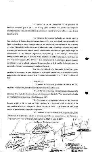 Acta de proclamación de candidatos 28 06-2009