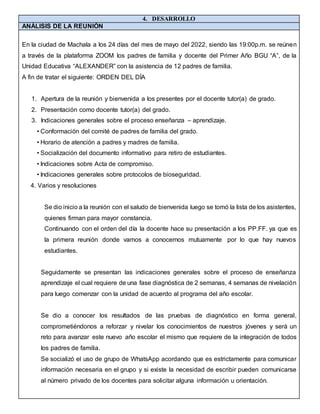 ACTA DE REUNION DE PADRES FAMILIA Nº