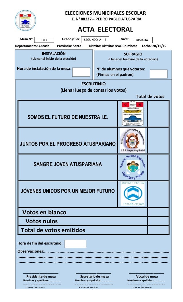 Acta electoral