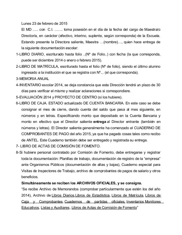 Acta entrega de recaudos