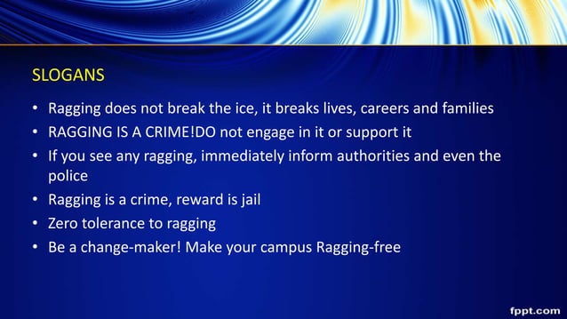 ACT AGAINST RAGGING.pptx | Crime & Harmful Acts to Individuals, Society ...