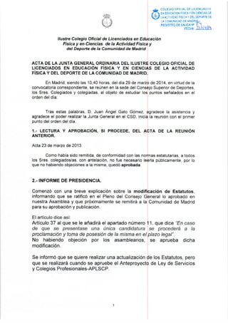 Acta de la Junta General (29 marzo 2014)