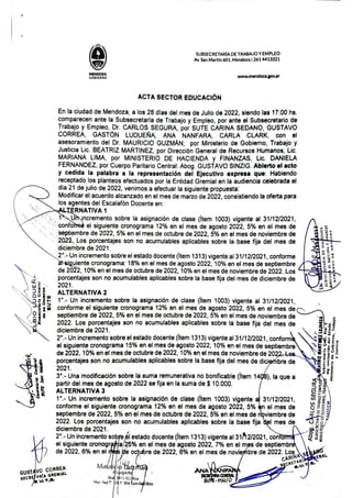 Esta es el acta paritaria de docentes y gobierno