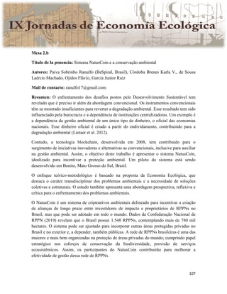 Actas IX Jornadas Economía Ecológica