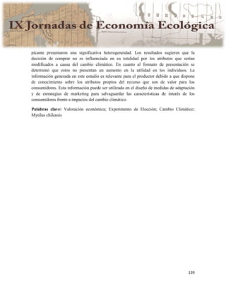 Actas IX Jornadas Economía Ecológica