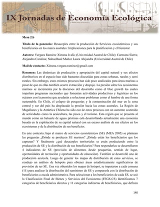 Actas IX Jornadas Economía Ecológica