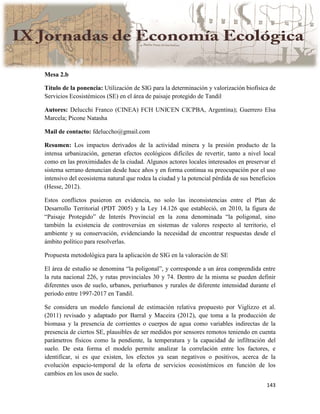 Actas IX Jornadas Economía Ecológica